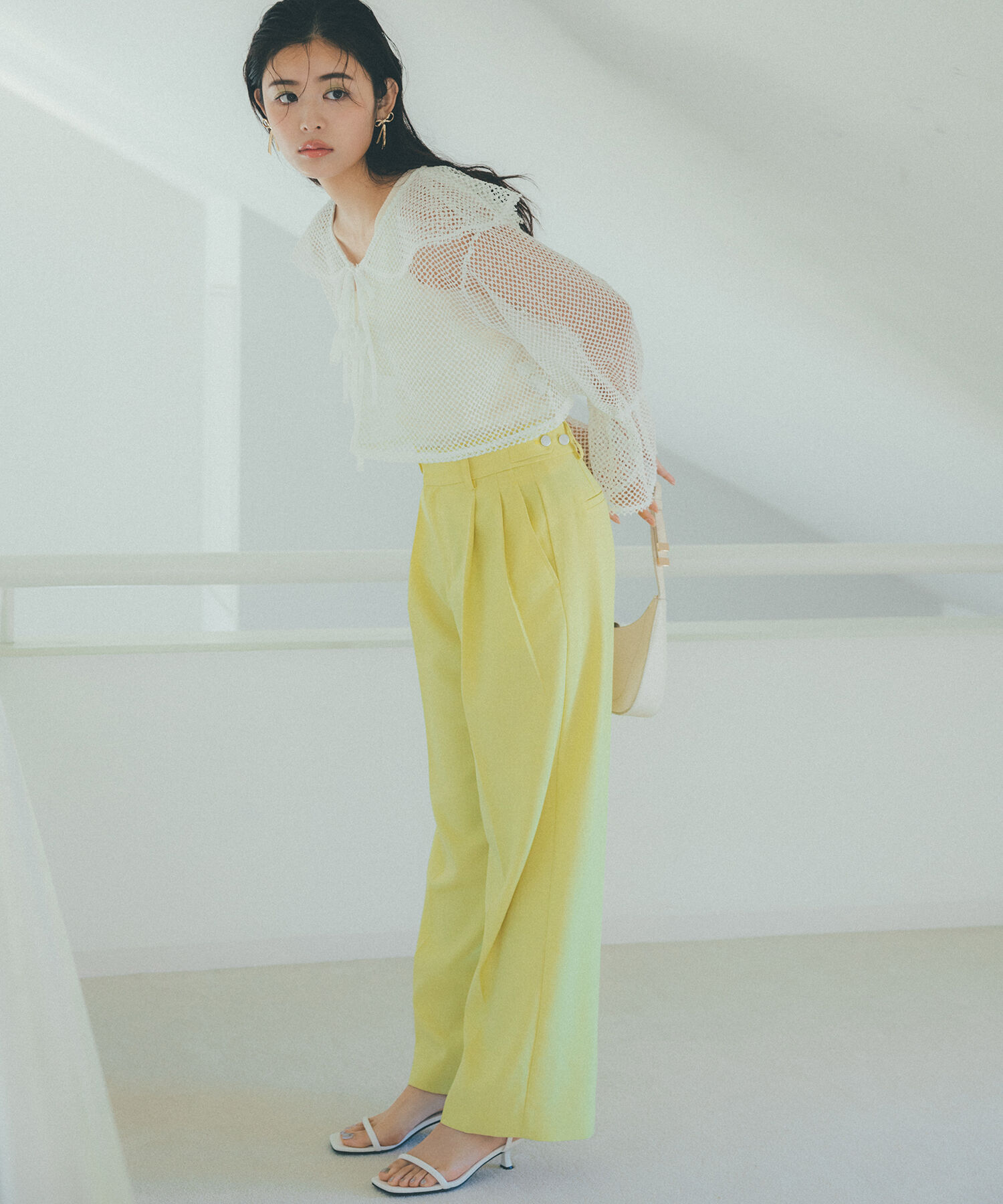 VIS「【前後2WAY】メッシュフリルカーディガン」|シャツ・ブラウス|