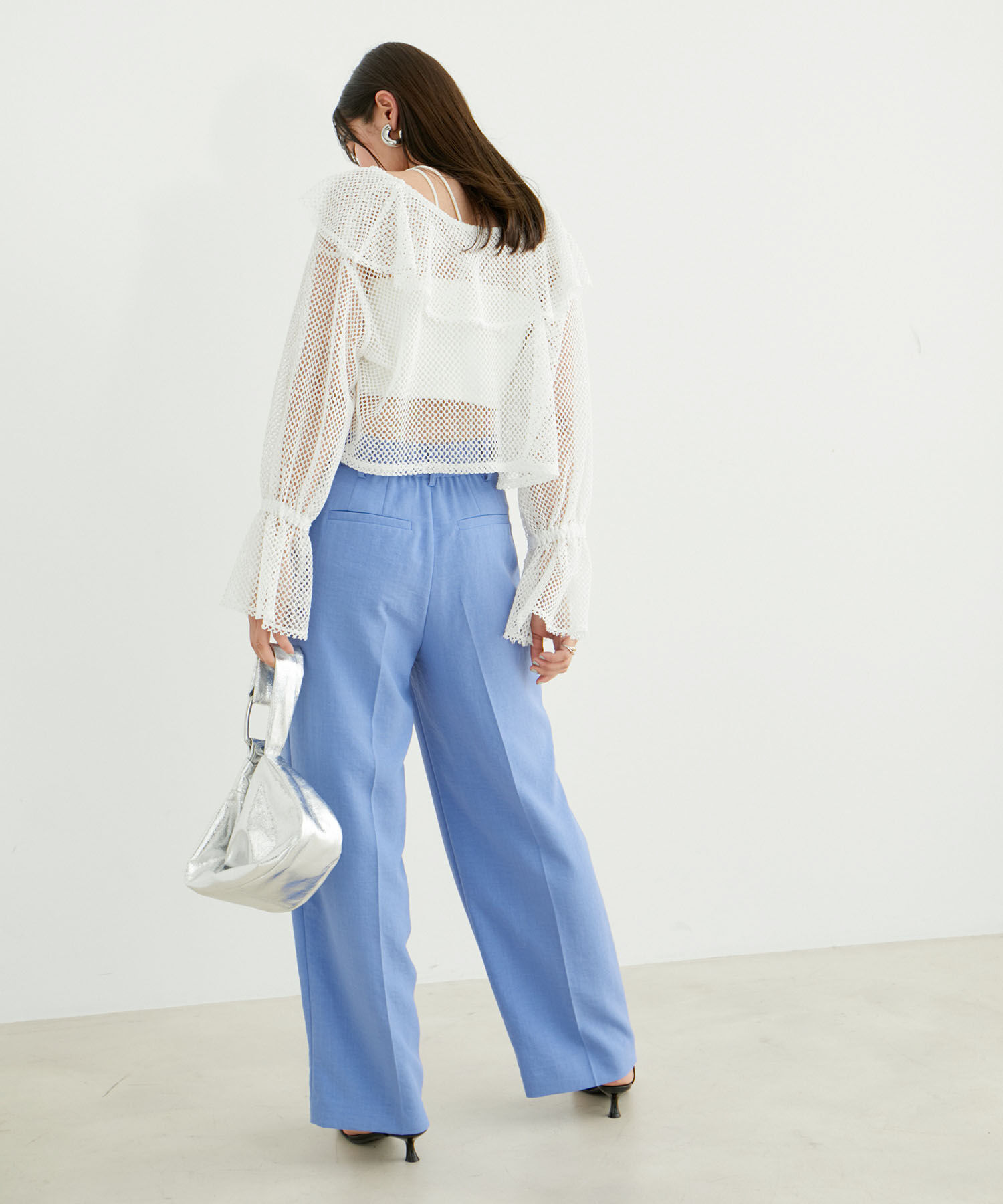 VIS「【前後2WAY】メッシュフリルカーディガン」|シャツ・ブラウス|