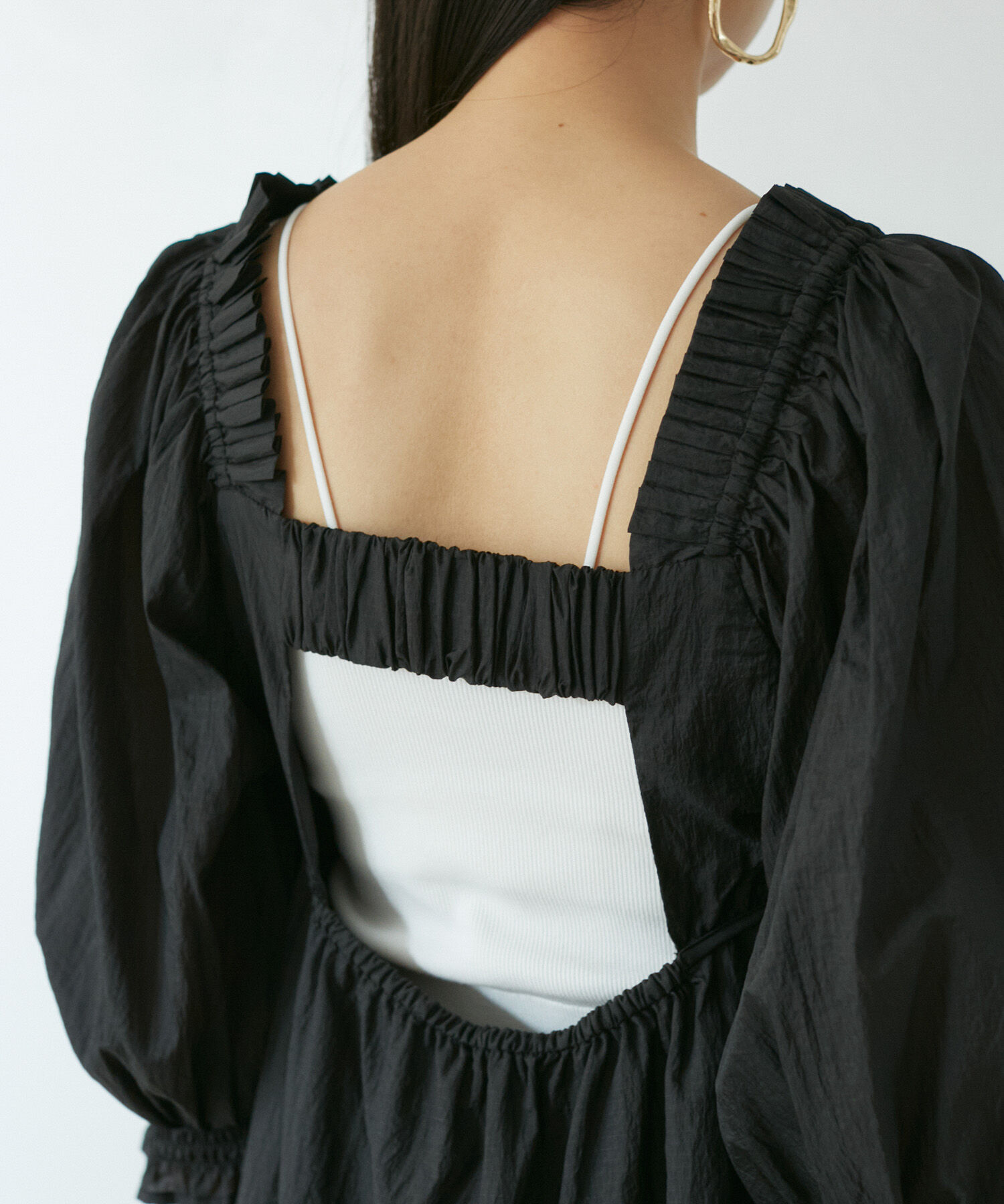 VIS「パフスリーブナイロンチュニックブラウス」|シャツ・ブラウス|