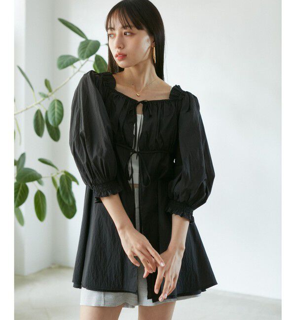 VIS「パフスリーブナイロンチュニックブラウス」|シャツ・ブラウス|