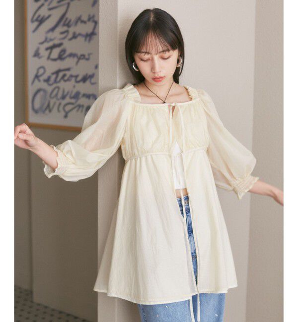 VIS「パフスリーブナイロンチュニックブラウス」|シャツ・ブラウス|