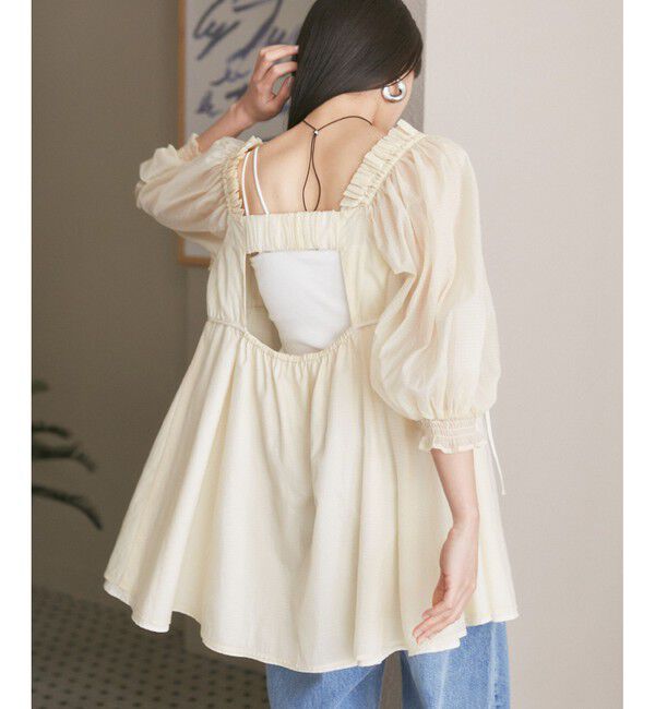 VIS「パフスリーブナイロンチュニックブラウス」|シャツ・ブラウス|