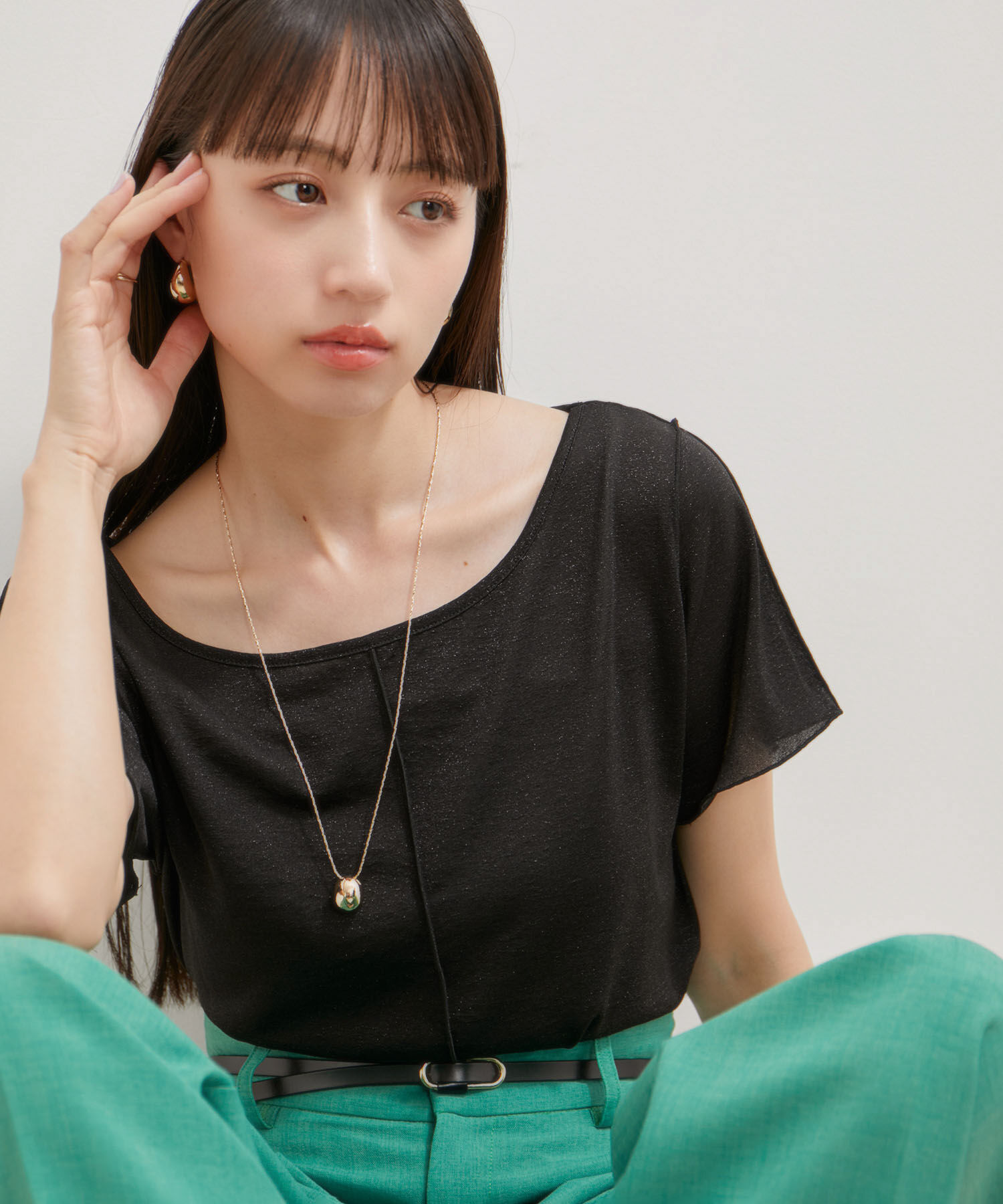 VIS「【洗える】ラメメローTシャツ」|Tシャツ・カットソー|