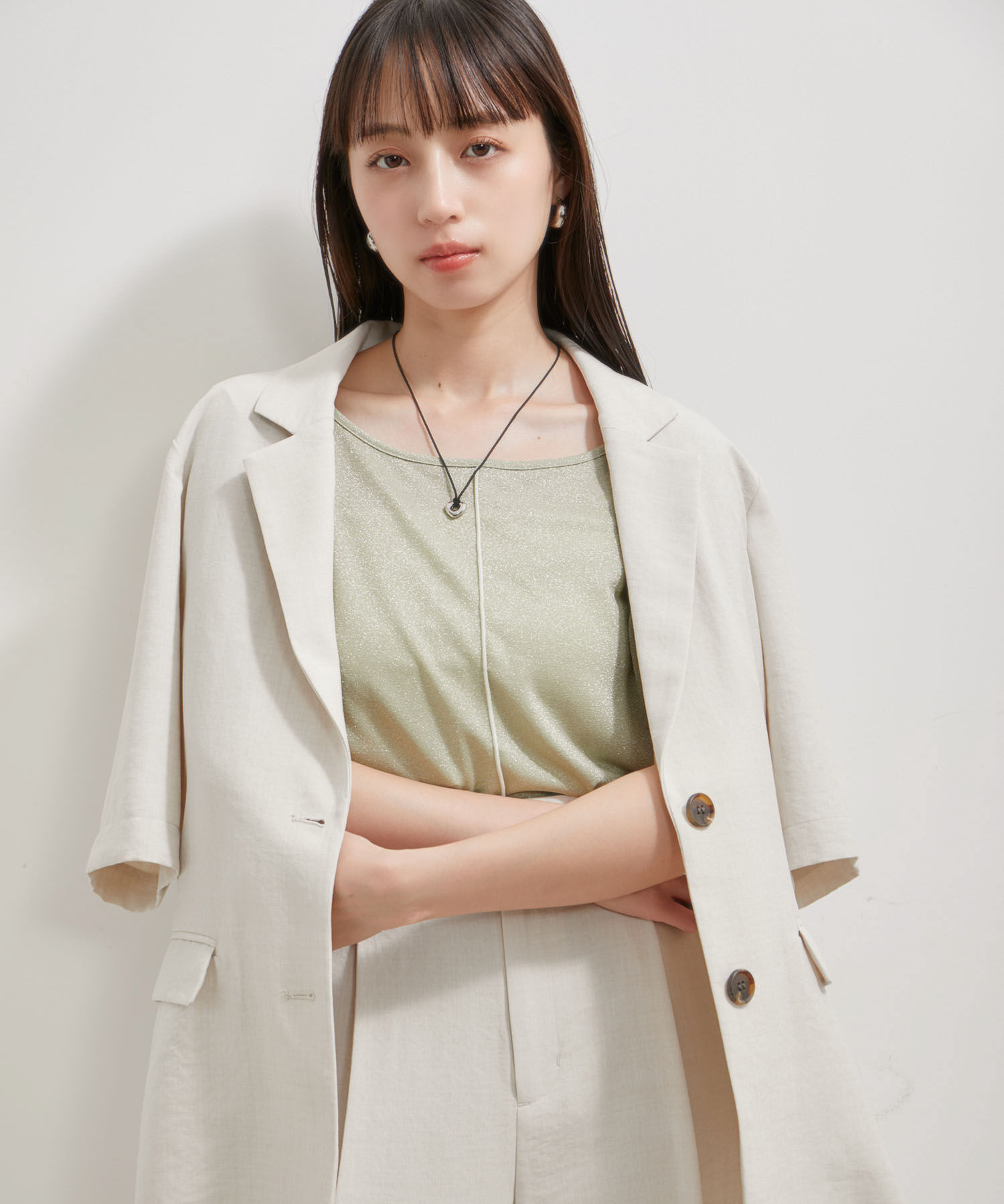 VIS「【洗える】ラメメローTシャツ」|Tシャツ・カットソー|