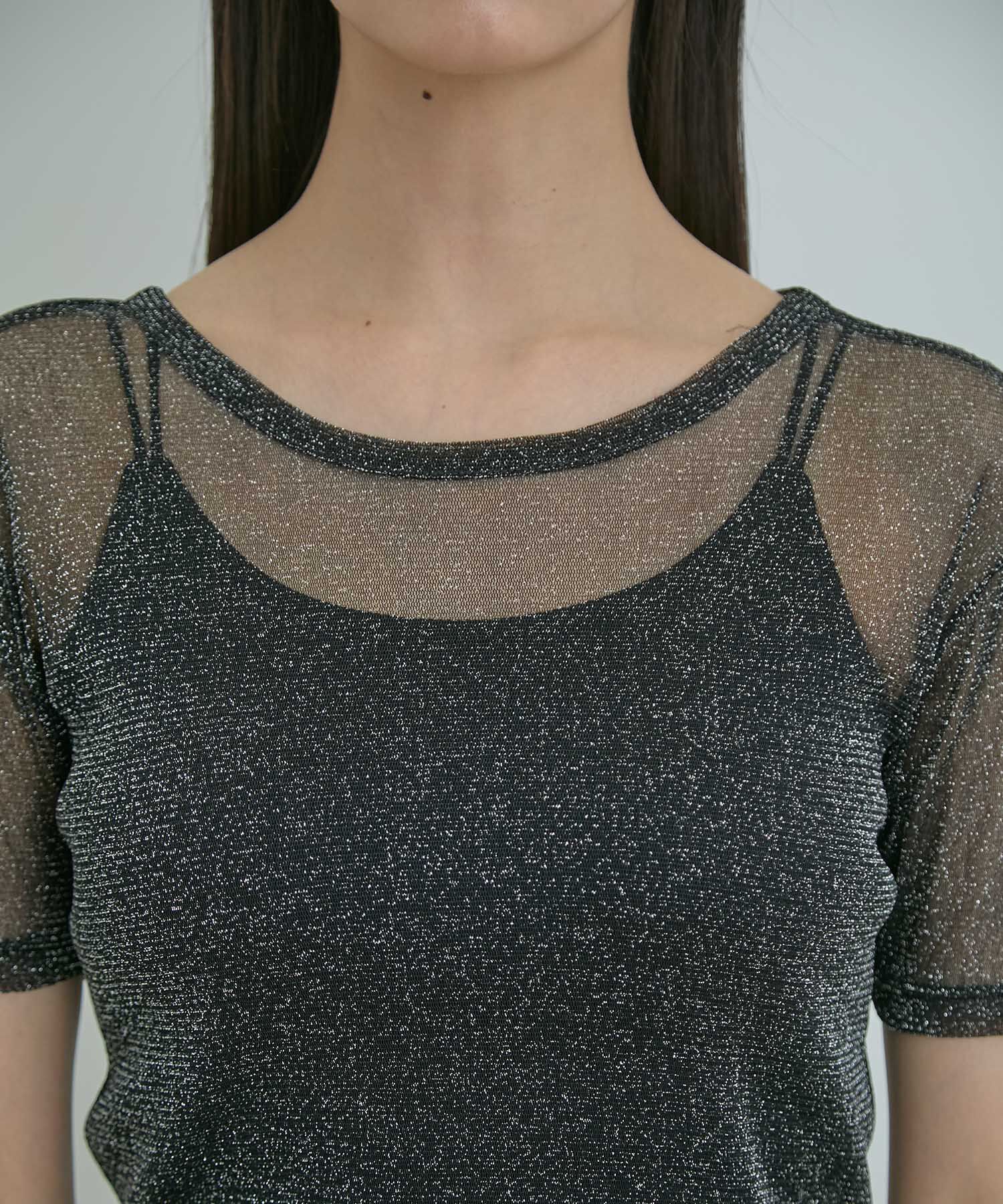 VIS「【洗える】シアーラメレイヤードTシャツ」|Tシャツ・カットソー|