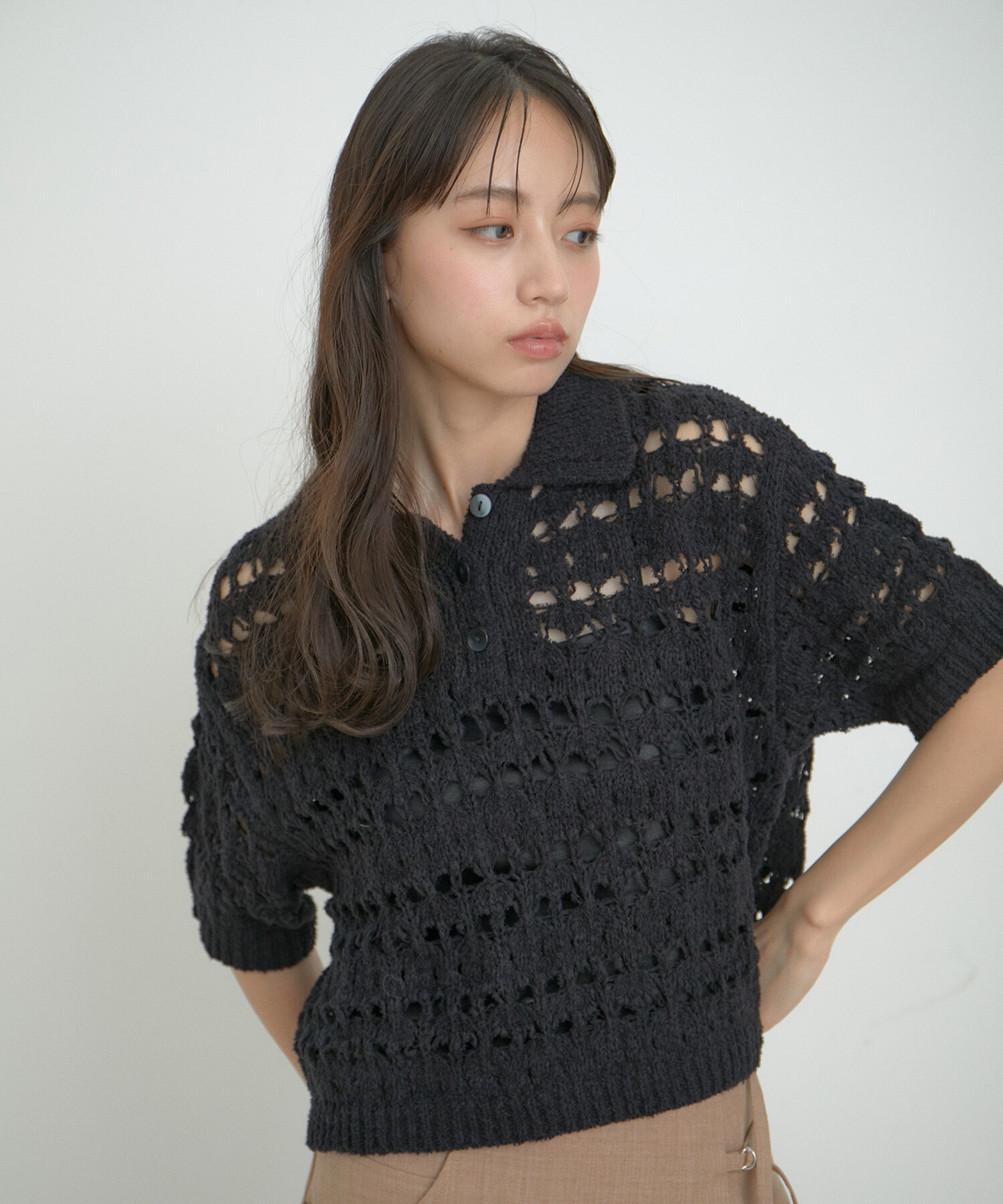 VIS「ファンシーヤーンニットポロ」|その他|