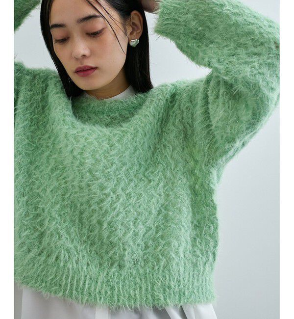 VIS「キラッと華やか！透かし柄シャギーニットプルオーバー」|ニット・セーター|