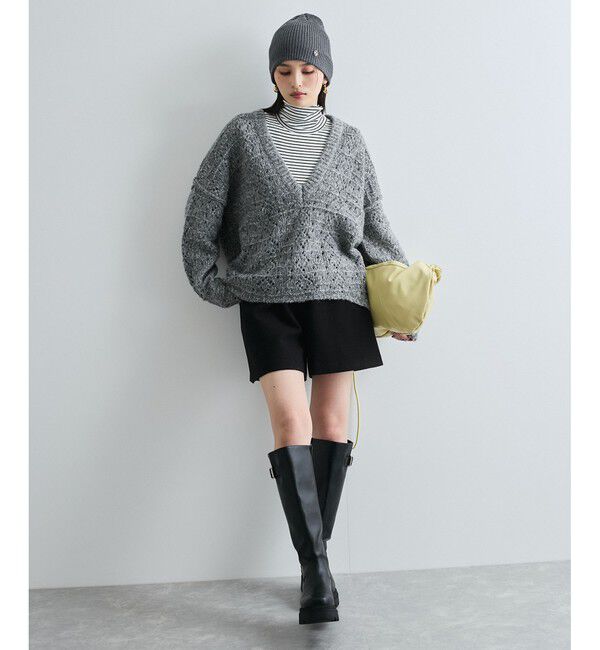 VIS「ミックスカラー深Vネックニット」|ニット・セーター|