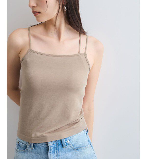 VIS「【洗える】カップ付きアシンメトリーキャミソール」|キャミソール|ベージュ