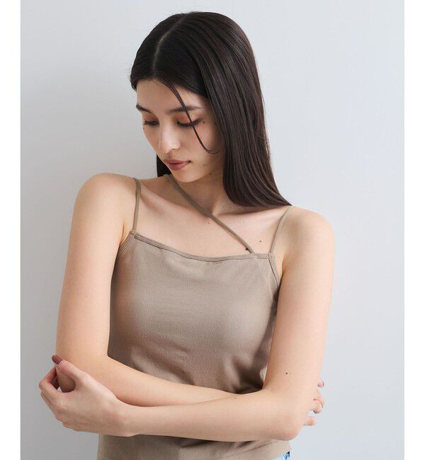 VIS「【洗える】カップ付きアシンメトリーキャミソール」|キャミソール|