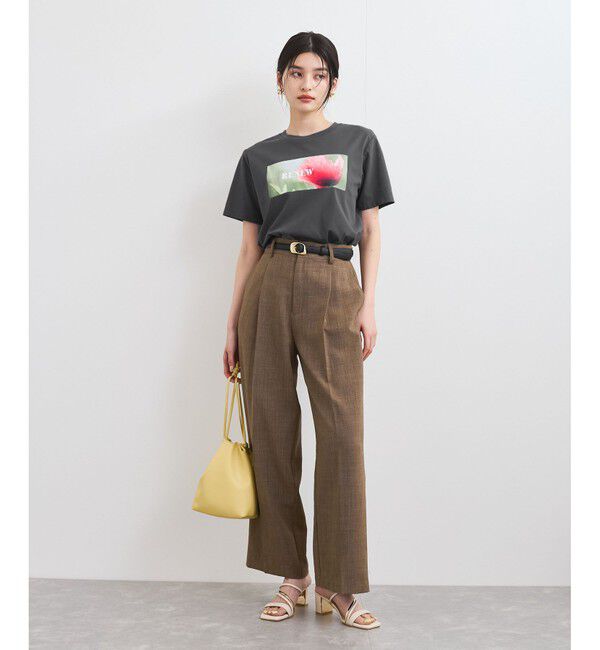 VIS「【接触冷感】フラワーフォト＆ロゴTシャツ」|Tシャツ・カットソー|