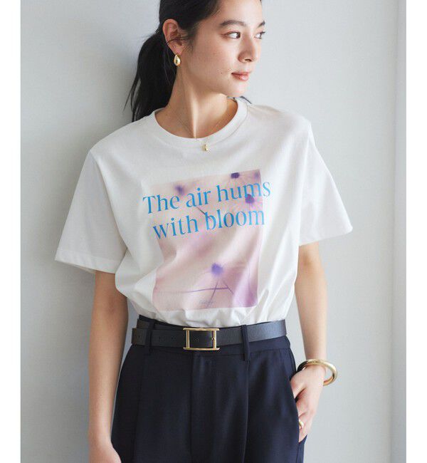VIS「【接触冷感】フラワーフォト＆ロゴTシャツ」|Tシャツ・カットソー|