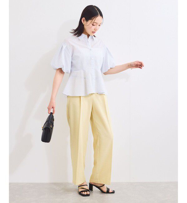 VIS「バルーンスリーブペプラムシャツ/通勤対応」|シャツ・ブラウス|