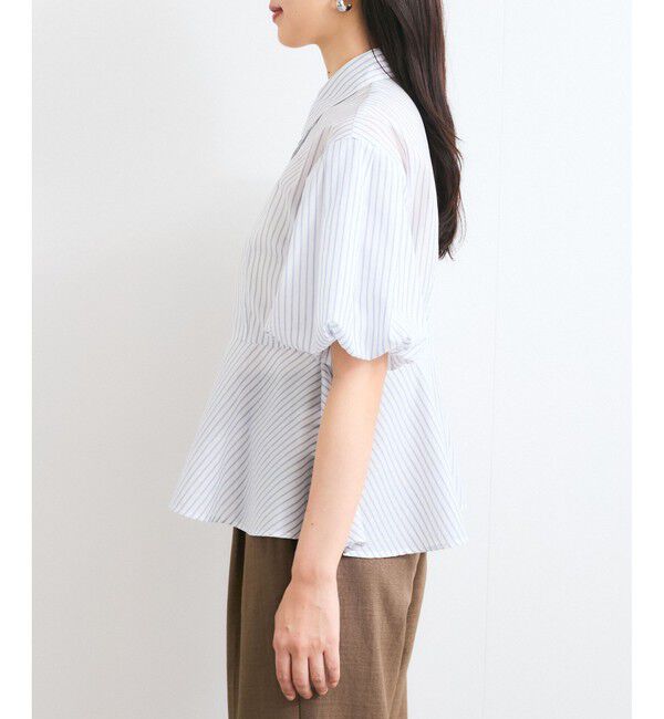 VIS「バルーンスリーブペプラムシャツ/通勤対応」|シャツ・ブラウス|