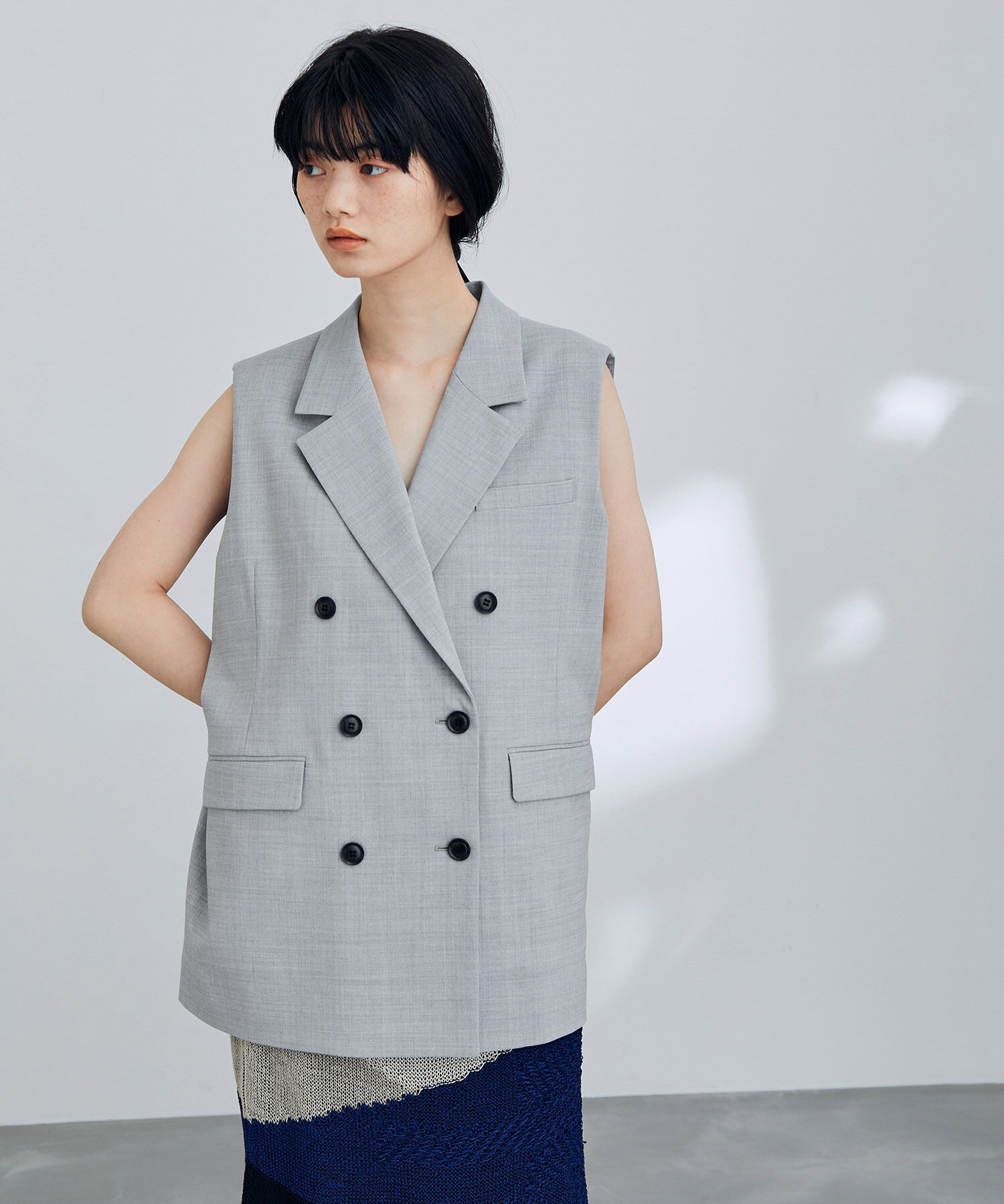 ADAM ET ROPE'「ルーズフィットジレ」|テーラードジャケット|グレー(07)