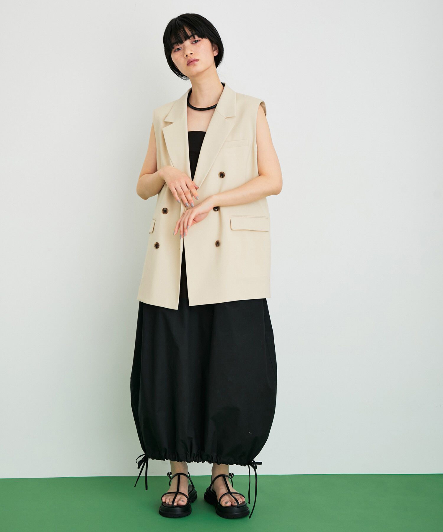 ADAM ET ROPE'「ルーズフィットジレ」|テーラードジャケット|