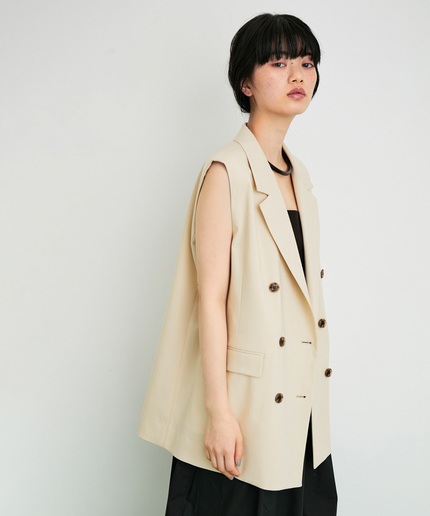 ADAM ET ROPE'「ルーズフィットジレ」|テーラードジャケット|ベージュ系(28)