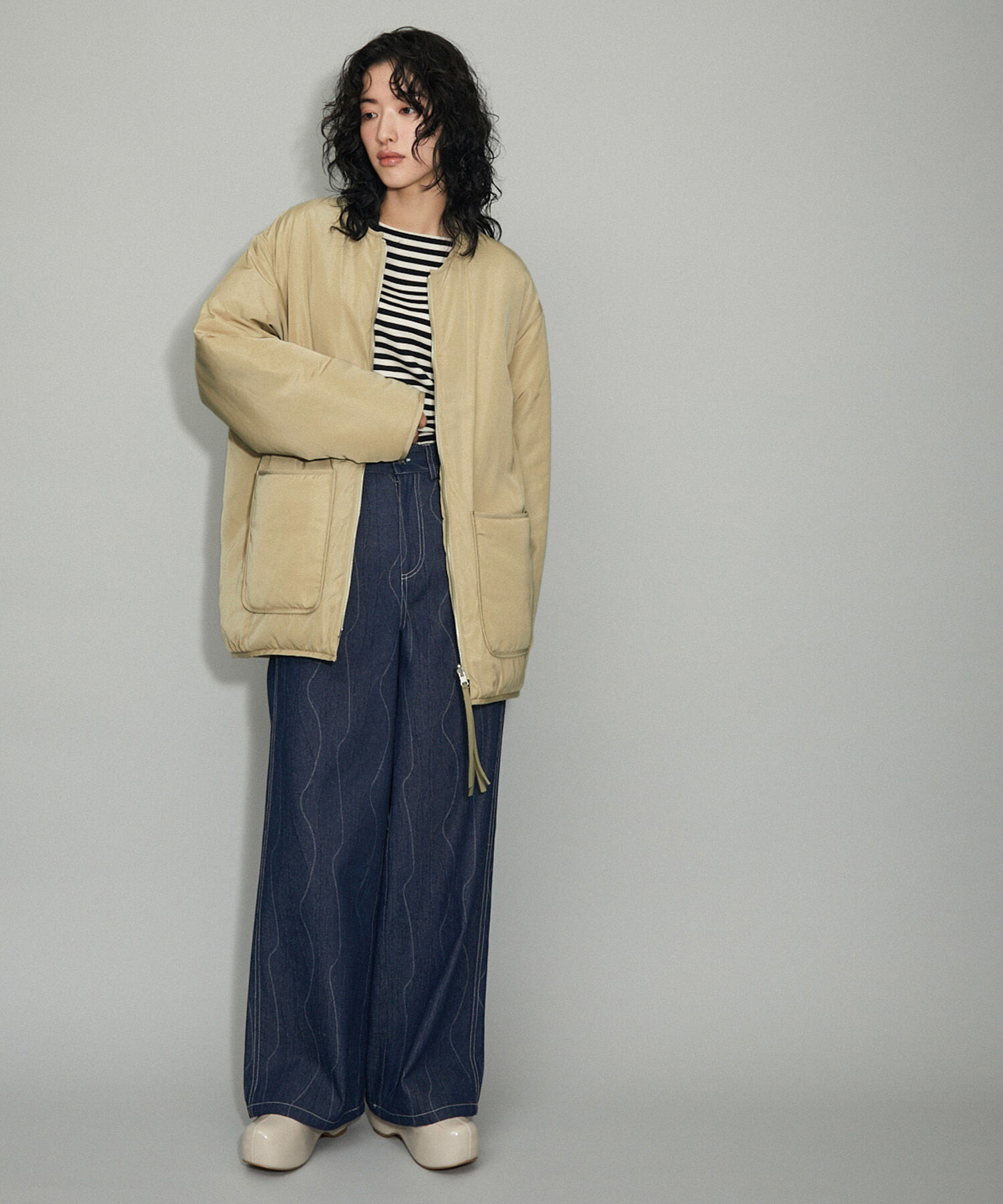 ADAM ET ROPE'「【WEB限定】リバーシブルツイードブルゾン」|ブルゾン・スタジャン|