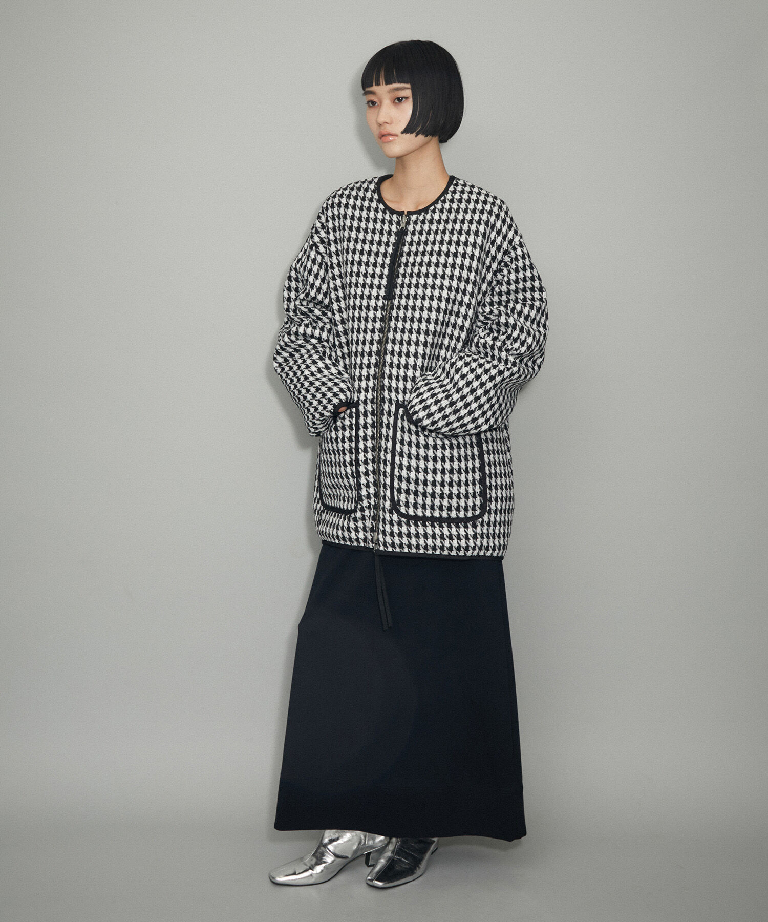 ADAM ET ROPE'「【WEB限定】リバーシブルツイードブルゾン」|ブルゾン・スタジャン|