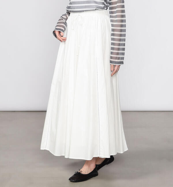  「INDIA INDUSTRY | コットンポプリン ギャザースカート WOMEN」|スカート|