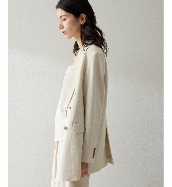THE PAUSE「【THE PAUSE】コットンリネンダブルジャケット」|テーラードジャケット|
