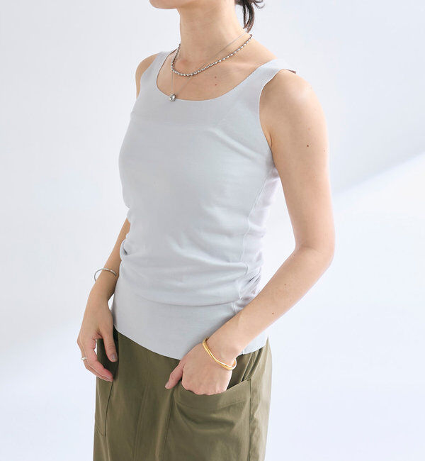  「【RIVE DROITE 名品インナー】シームレスタンク」|キャミソール|ライトグレー