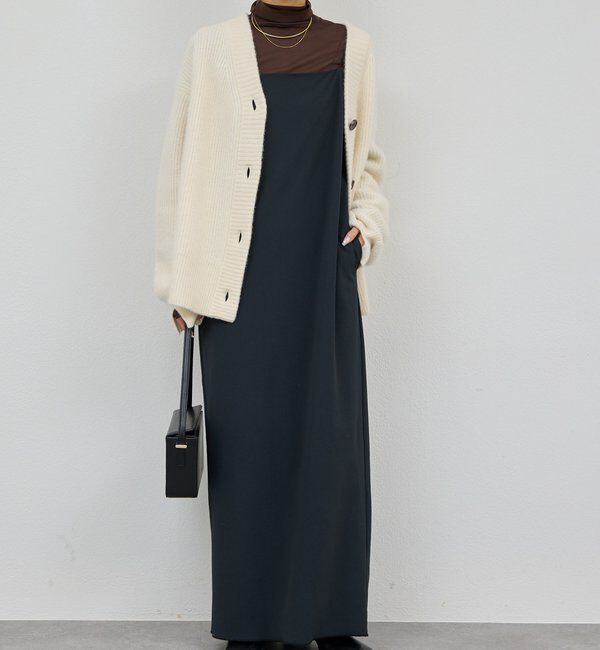  「【3サイズ展開】ストレッチマキシキャミワンピース」|ワンピース|ブラック