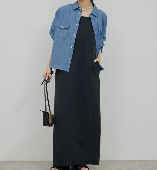  「【3サイズ展開】ストレッチマキシキャミワンピース」|ワンピース|