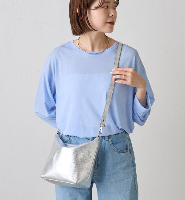  「ソフトレザーシンプルショルダーバッグ［silver］」|ショルダー・メッセンジャー|