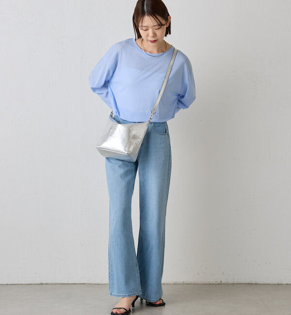  「ソフトレザーシンプルショルダーバッグ［silver］」|ショルダー・メッセンジャー|