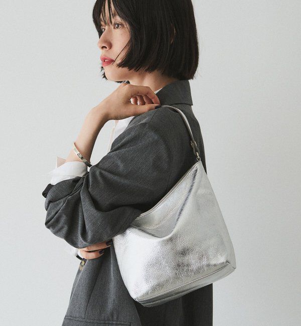  「ソフトレザーシンプルショルダーバッグ［silver］」|ショルダー・メッセンジャー|