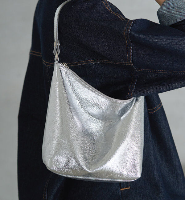  「ソフトレザーシンプルショルダーバッグ［silver］」|ショルダー・メッセンジャー|