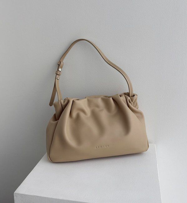  「【新色/ライトベージュ】クラウディギャザーバッグ」|トートバッグ|