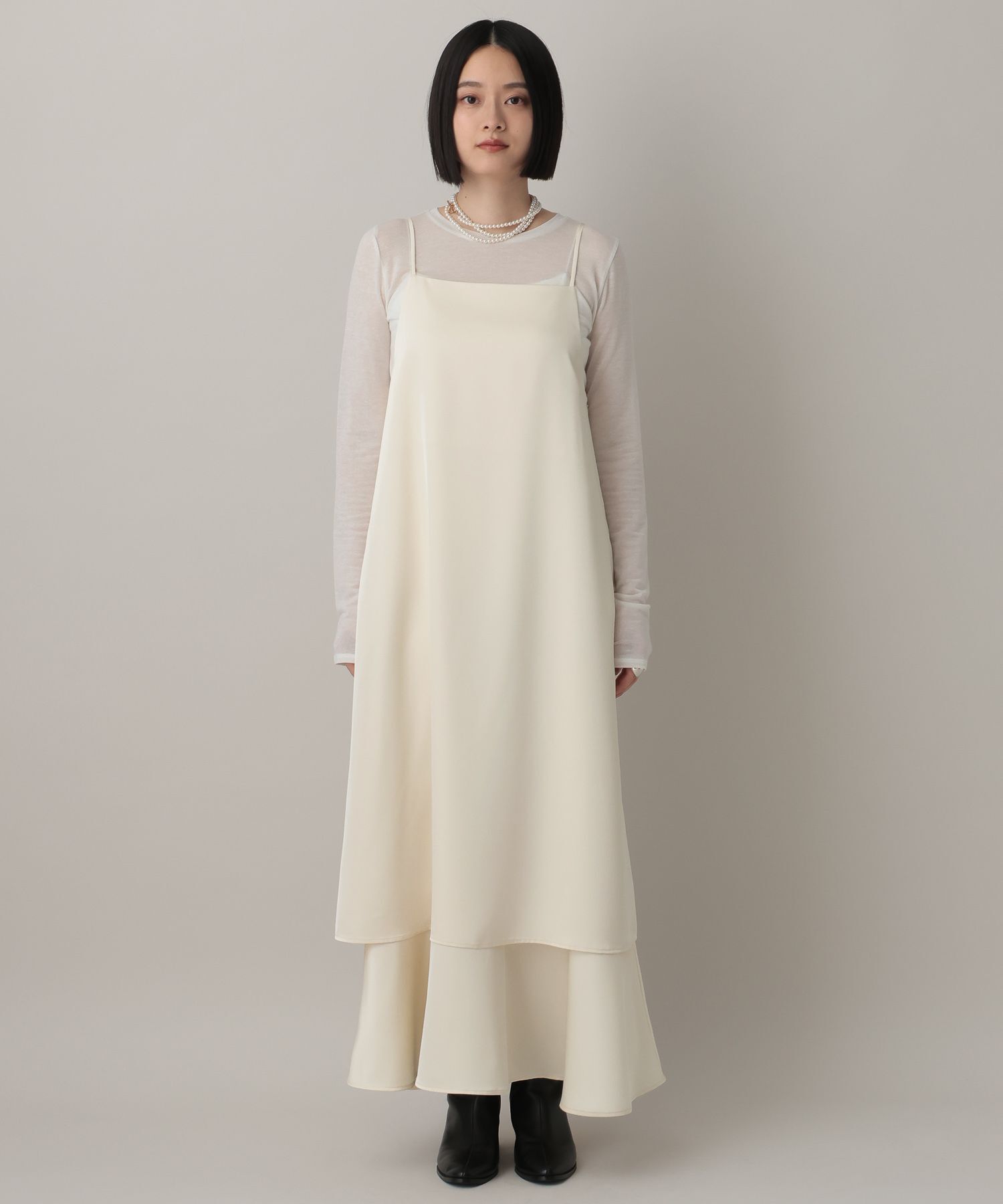 A part by 「サテンティアードキャミワンピース」|ワンピース|