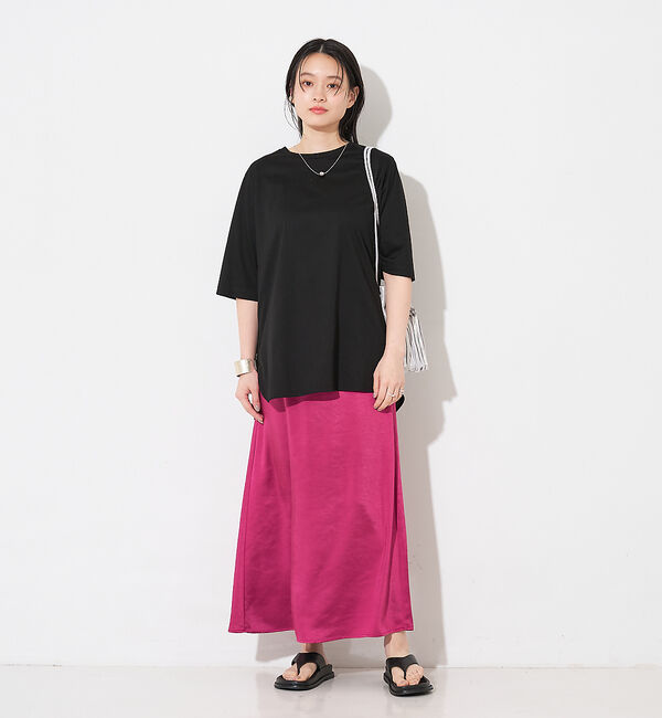 collex「【WEB限定】サテンロングフレアスカート」|スカート|