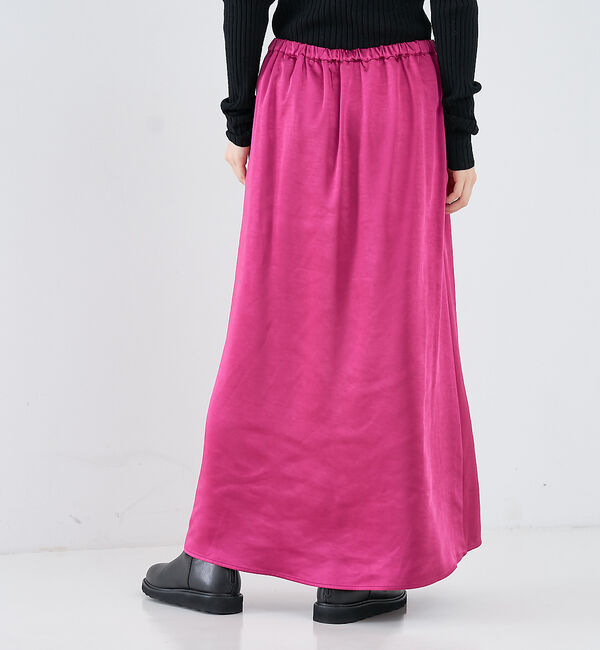 collex「【WEB限定】サテンロングフレアスカート」|スカート|