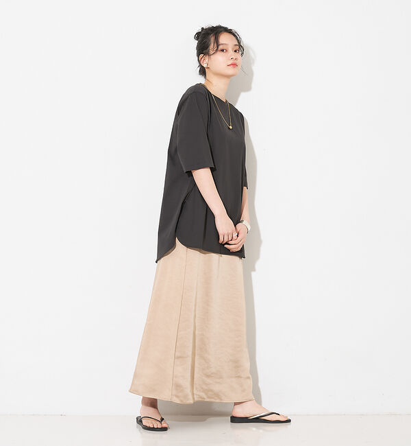 collex「【WEB限定】サテンロングフレアスカート」|スカート|