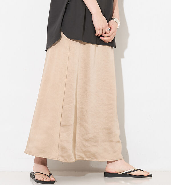collex「【WEB限定】サテンロングフレアスカート」|スカート|