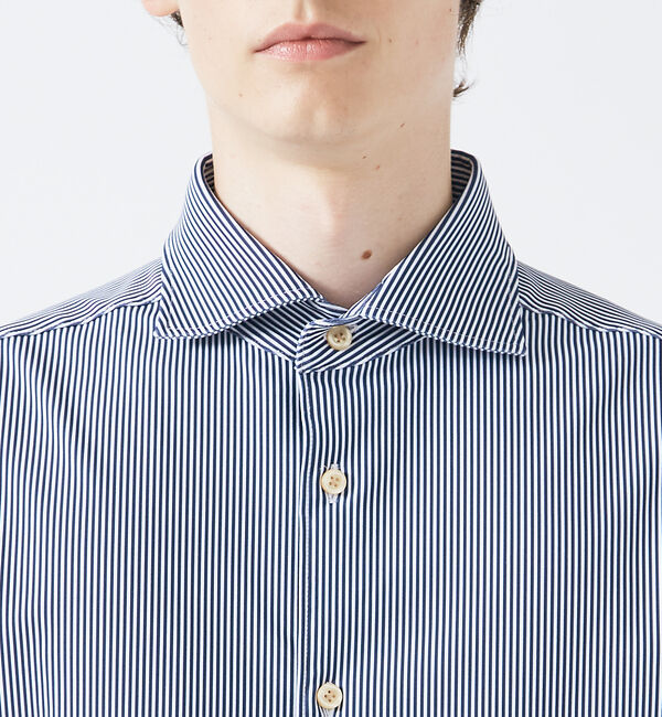 ABAHOUSE「【FLEX】ナロウストライプ 半袖シャツ/ジャージシャツ」|シャツ・ブラウス|