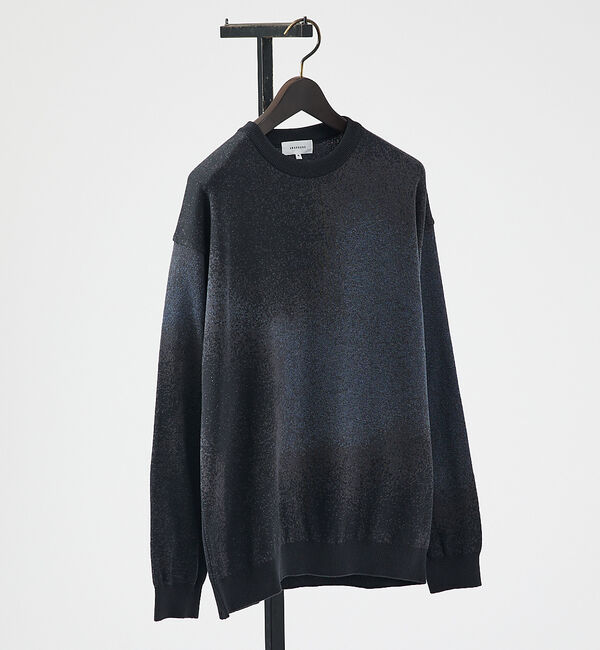 ABAHOUSE「アブストラクト グラデーション ニット / クルーネックプルオーバー」|ニット・セーター|チャコールグレー