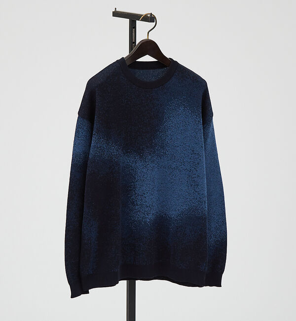 ABAHOUSE「アブストラクト グラデーション ニット / クルーネックプルオーバー」|ニット・セーター|