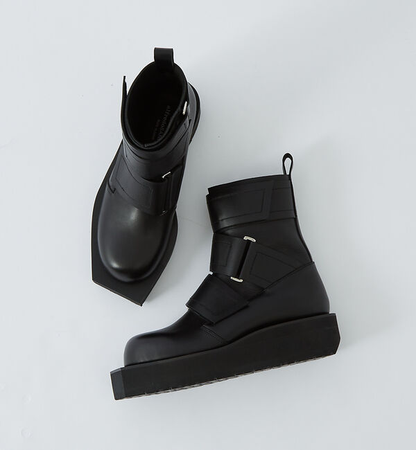 alfredoBANNISTER「【40周年】ビッグストラップ ロング ブーツ」|ショートブーツ|ブラック