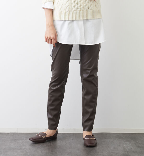 Rouge vif「フェイクレザースキニーパンツ」|その他|ブラウン
