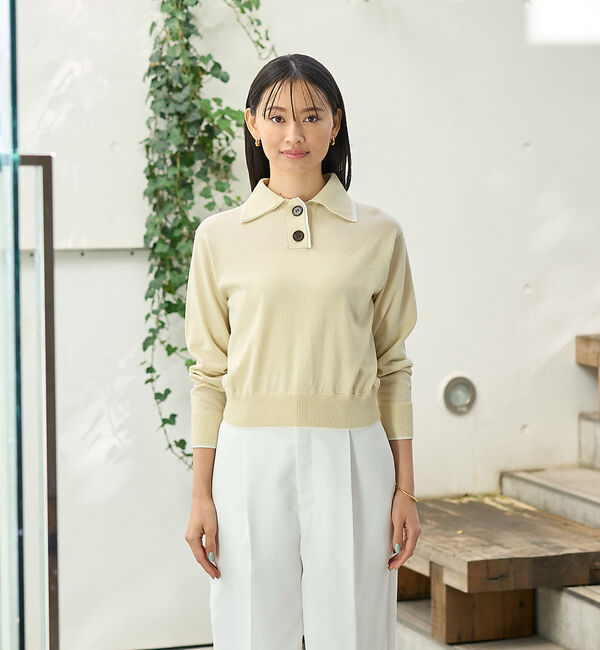 Rouge vif「カラースキームポロニットプルオーバー」|ニット・セーター|