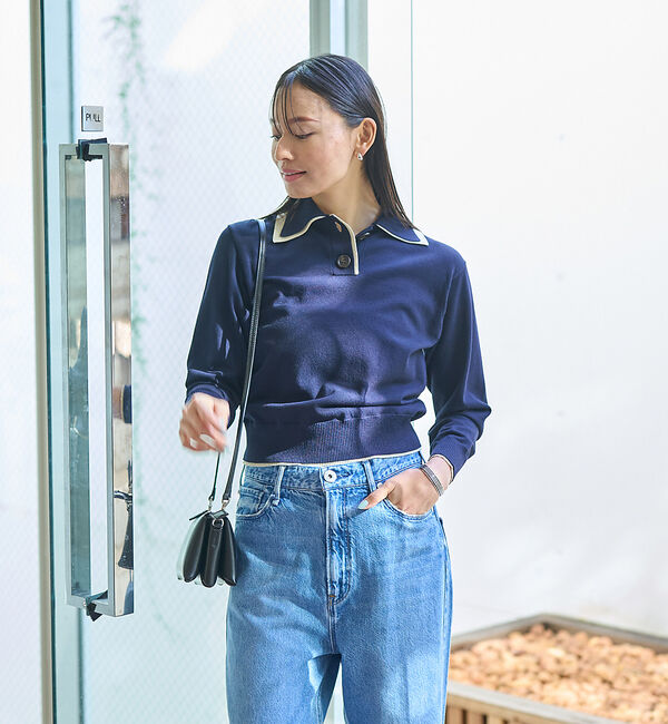 Rouge vif「カラースキームポロニットプルオーバー」|ニット・セーター|