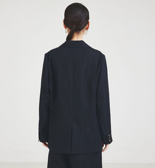 qualite「【セットアップ対応】ランダムヘリンボーンリネンジャケット」|テーラードジャケット|