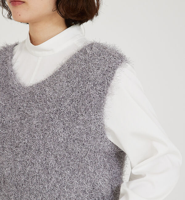 qualite「ラメシャギーニットベスト」|ベスト・ジレ|