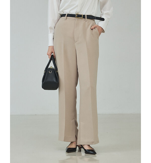 qualite「ライトダブルクロスベンツパンツ」|その他|ベージュ