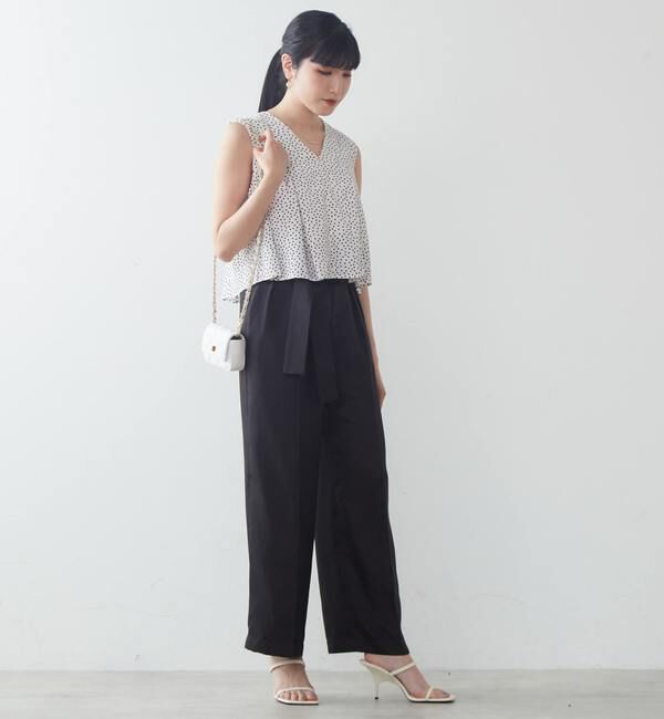 TIARA「ランダムドットノースリーブブラウス」|シャツ・ブラウス|