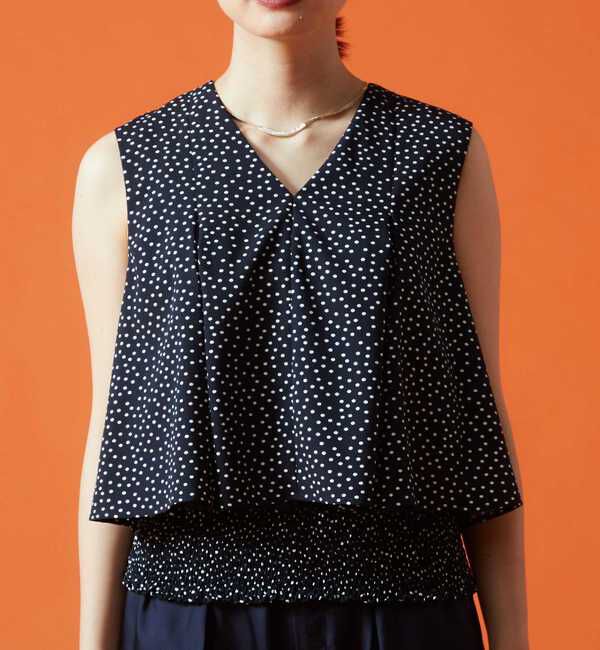 TIARA「ランダムドットノースリーブブラウス」|シャツ・ブラウス|